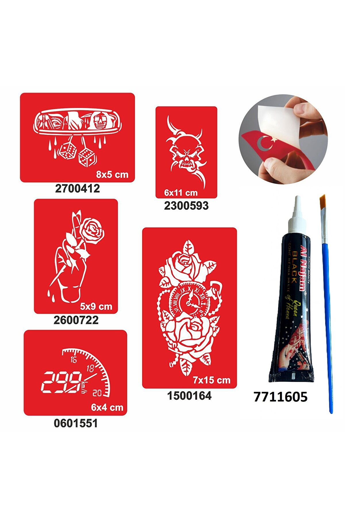 Ai̇rbrush Tattoo Ibre Hız Desenleri̇ Hi̇nt Kınası Ile Geçi̇ci̇ Dövme Yapma Seti̇