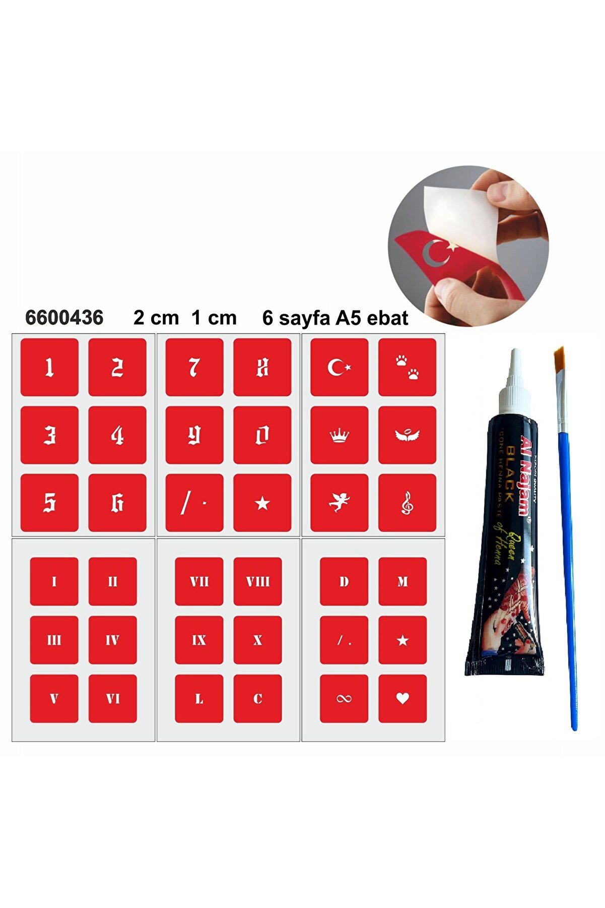 Ai̇rbrush Tattoo Lati̇n Ve Roma Rakamları Hi̇nt Kınası Ile Geçi̇ci̇ Dövme Yapma Seti̇