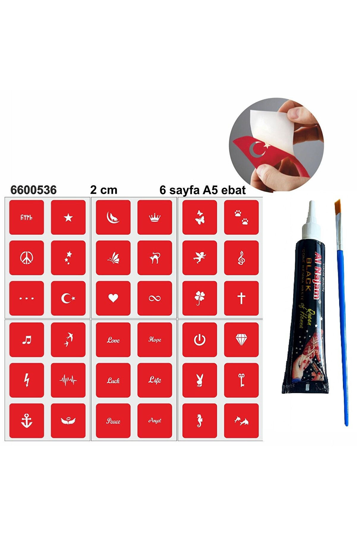 Ai̇rbrush Tattoo Mi̇ni̇mal Desenler Hi̇nt Kınası Ile Geçi̇ci̇ Dövme Yapma Seti̇