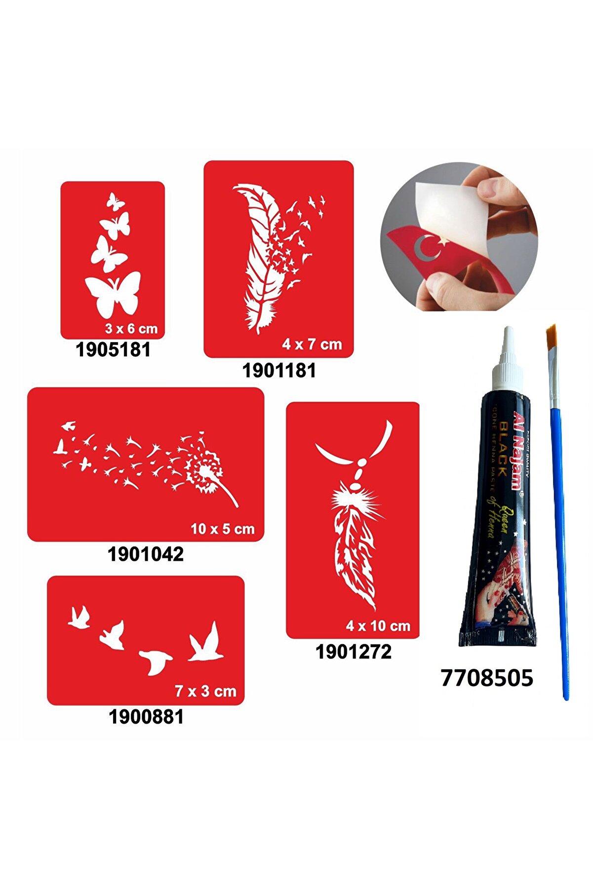 Ai̇rbrush Tattoo Kelebek Ve Uçan Kuşlar Hi̇nt Kınası Ile Geçi̇ci̇ Dövme Yapma Seti̇