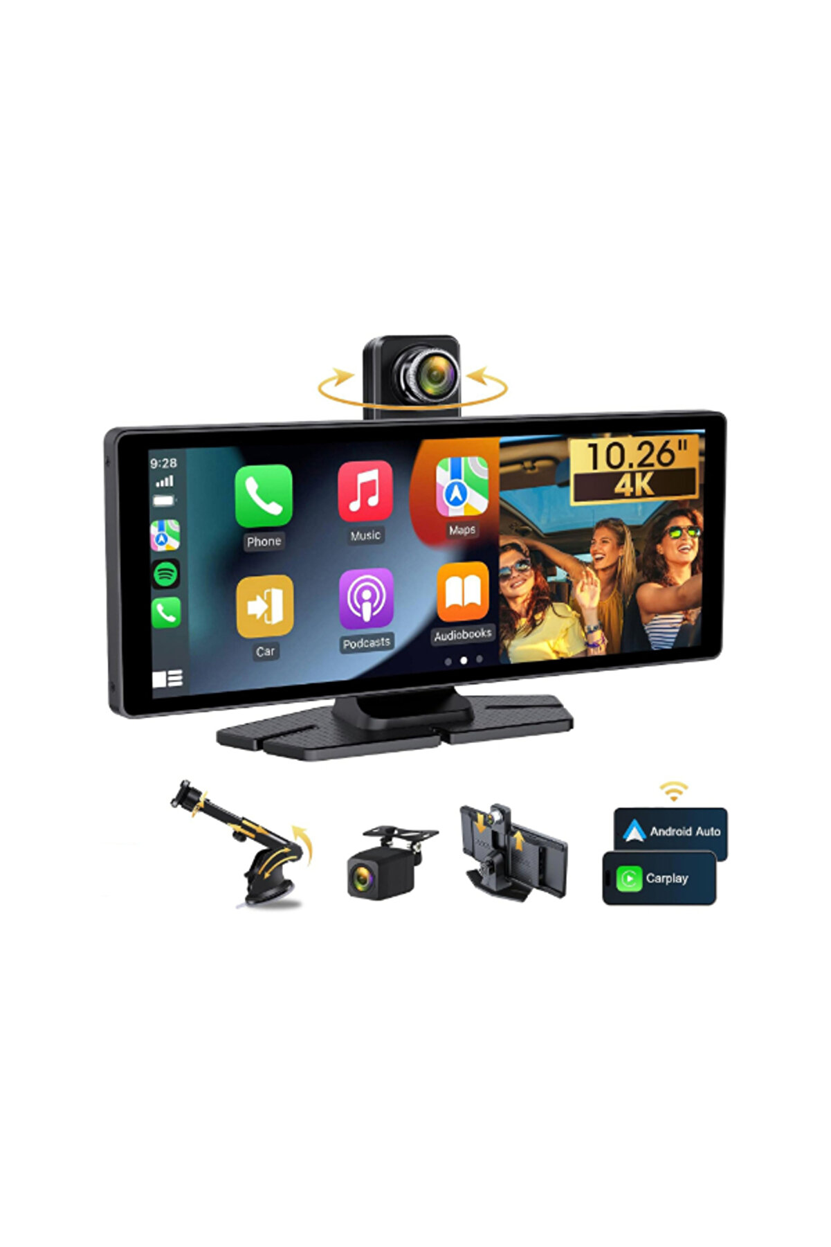 Ethab Ti̇caret &Ccedil;i̇ft Lens Kameralı Apple Ve Androi̇d Carplay