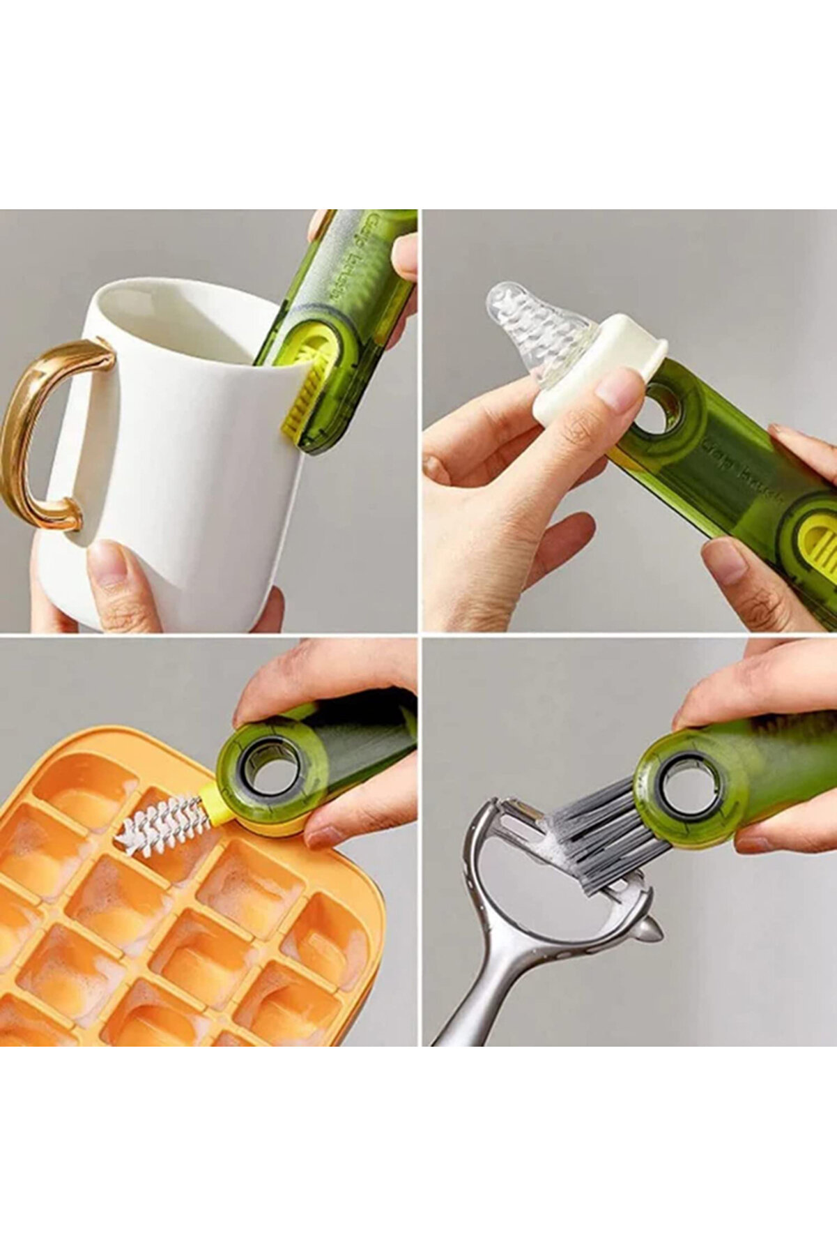 Toptan Bulurum 3 Fonksiyonlu Çok Amaçlı Temizlik Fırçası MutfakBanyoAraç Klavye Pencere Oluk Temizlik Fırçası