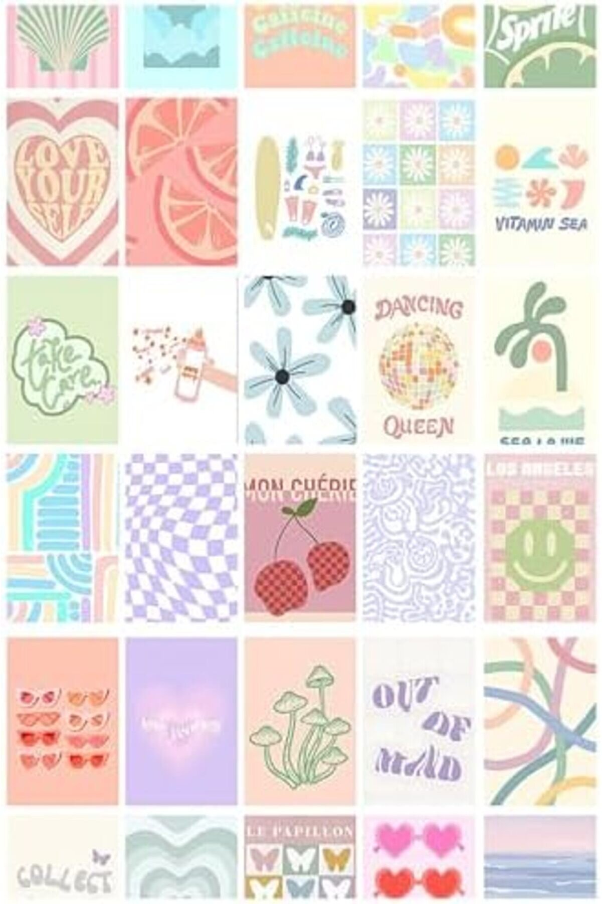 Oskyshopc Dani̇sh Pastel Temalı 90 Adet Duvar Poster Seti̇, Özel Tasarım Kutulu, Oda Dekoru (Ggk-K014)