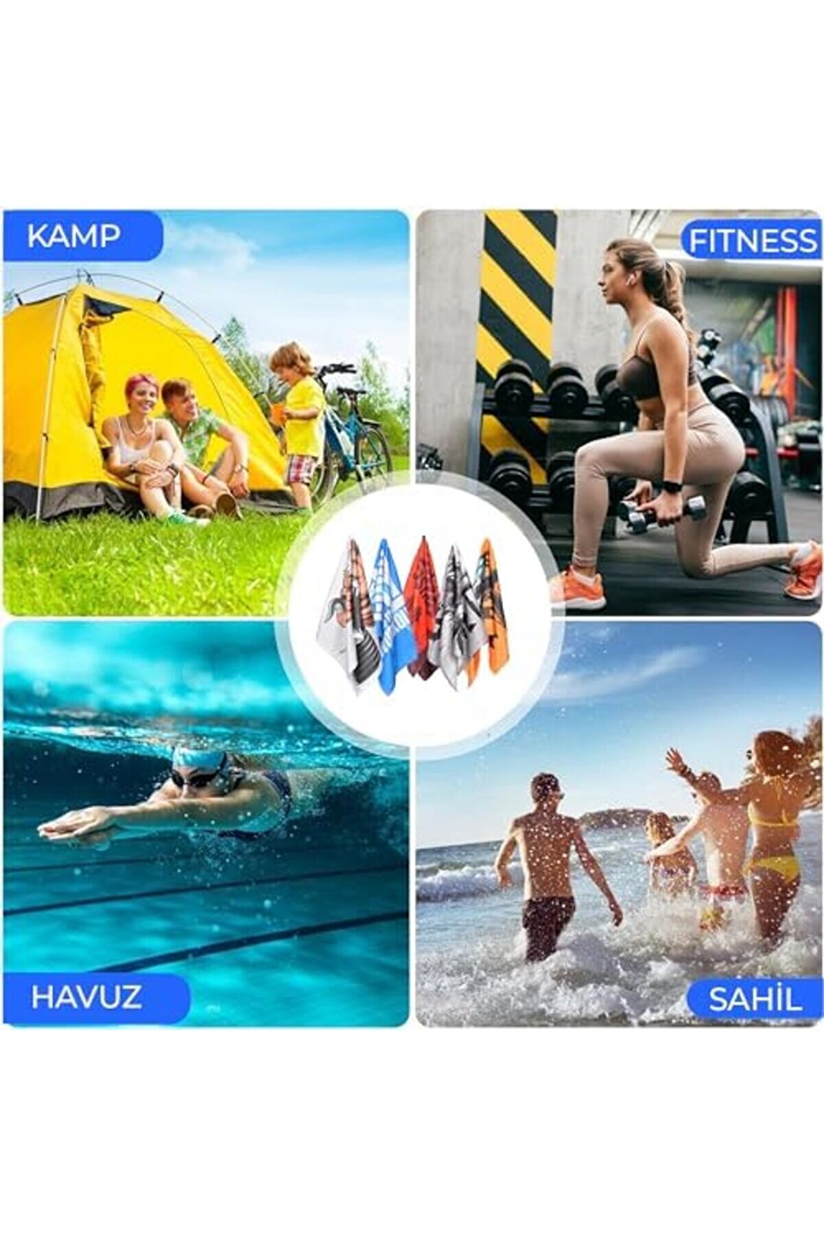 Trendymr Baskılı Antreman Fi̇tness Sporcu Havlusu, Boks Pi̇lates Gym Teni̇s Ter Havlusu 45X100 Cm (2