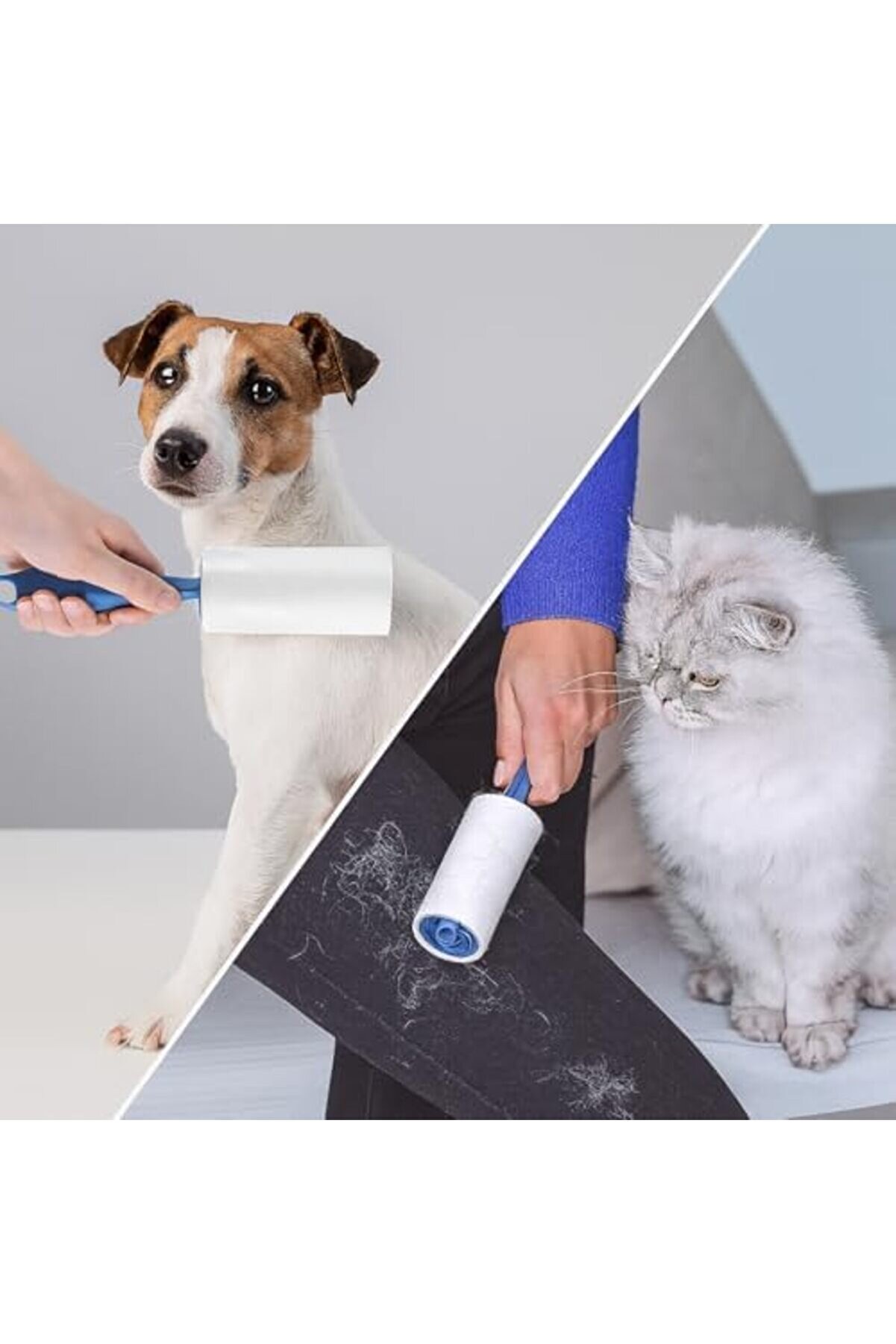 Lvnshop Tüy Toplayıcı Set – 1 Sap + 6 Rulo – Toplam 360 Yaprak – Kedi̇ Köpek Tüyü Ve Toz Temi̇zleyi̇ci̇