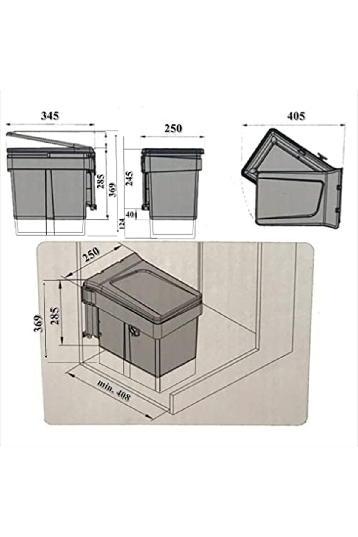 Lvnshop 20 Lt Kapağa Monte Çöp Kutusu 224120