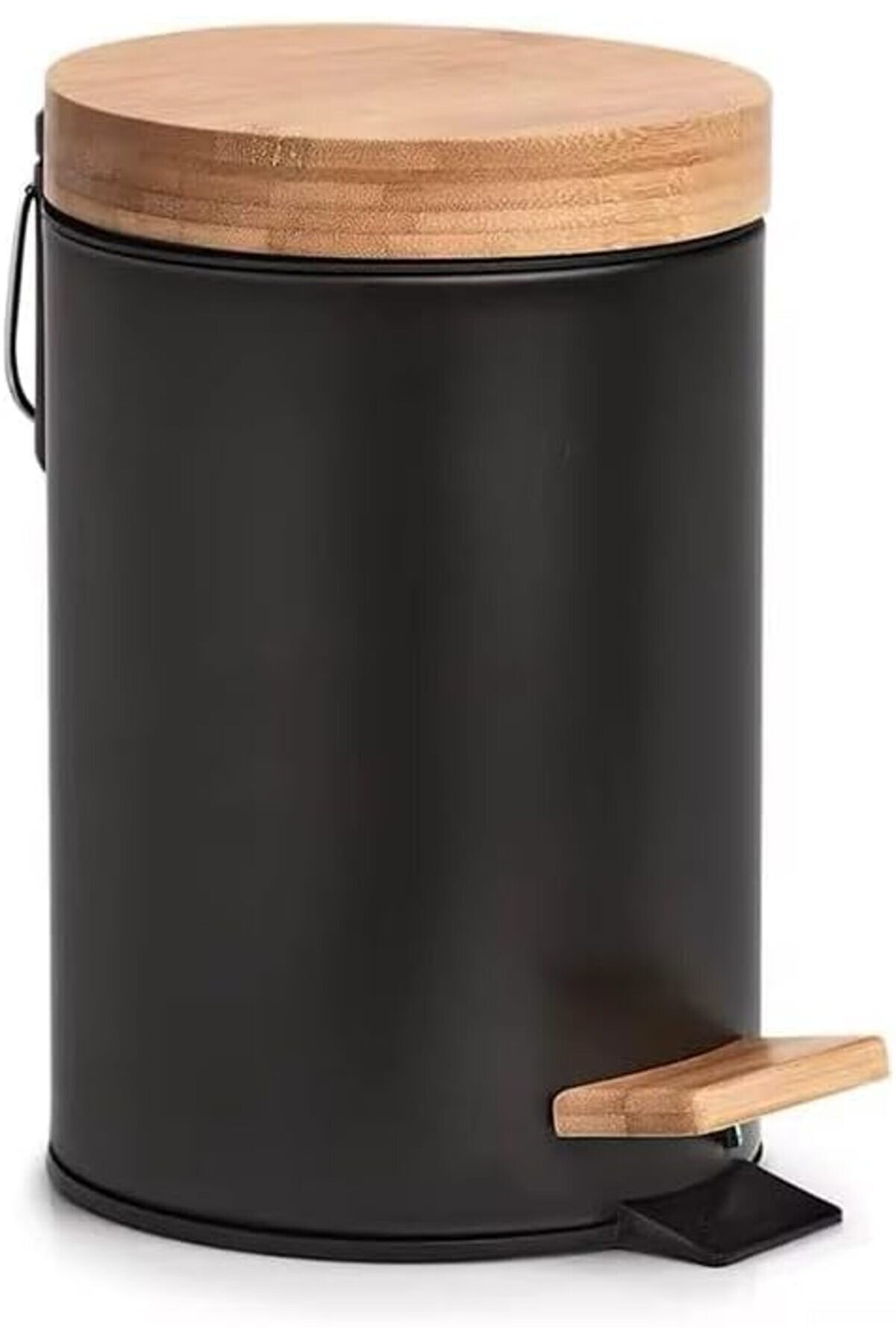 STOREMAX sellbuyst Home Bambu Kapaklı Metal Çöp Kovası – Hidrolik Sistemli Yavaş Kapanma Özellikli, P