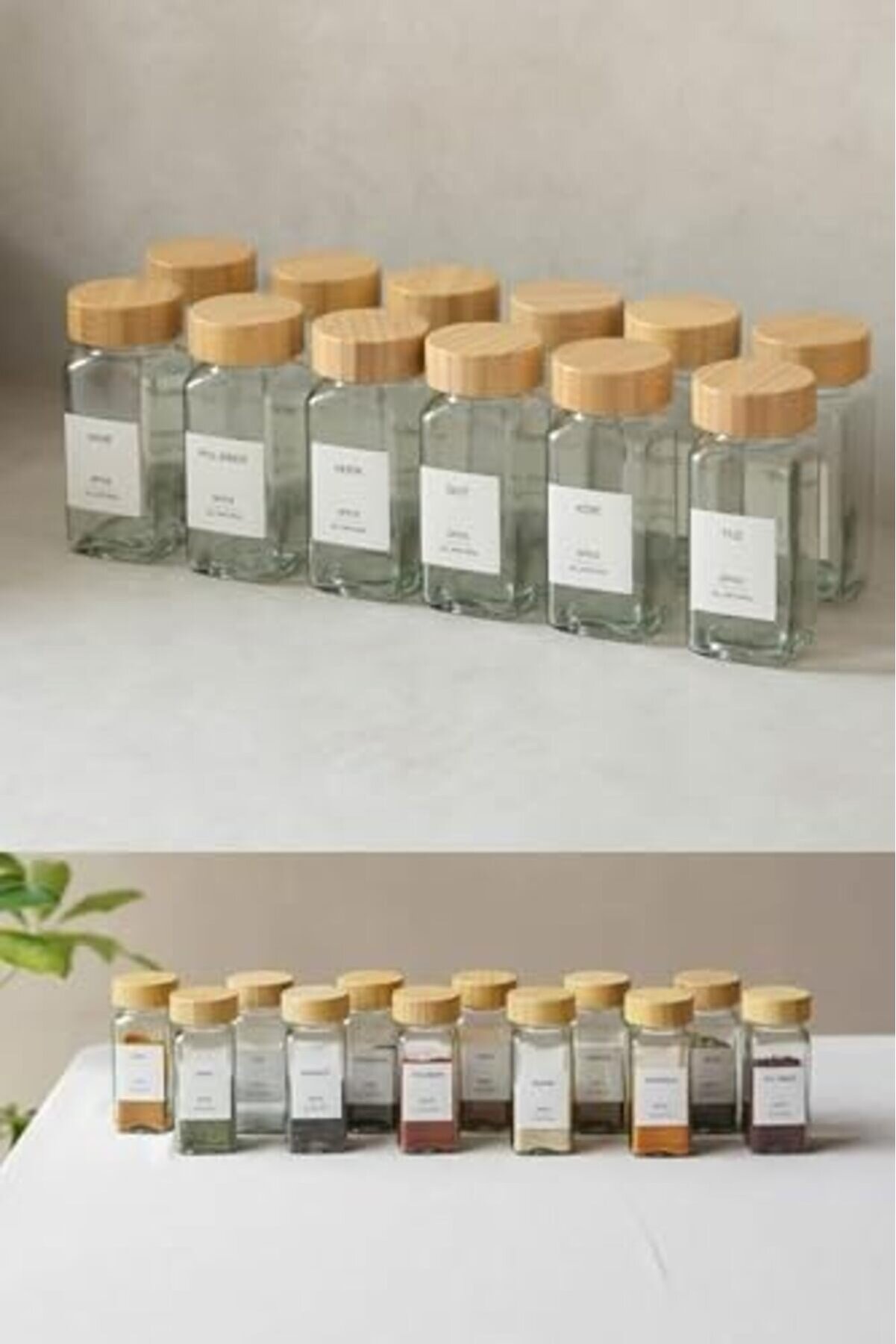 Ynsshopi̇ng 12 Li̇ Bambu Ve Akasya Kapaklı Cam Seti̇ 120 Ml - Ahşap Kapaklı, Şeffaf Cam, Sağlıklı Ve Şı