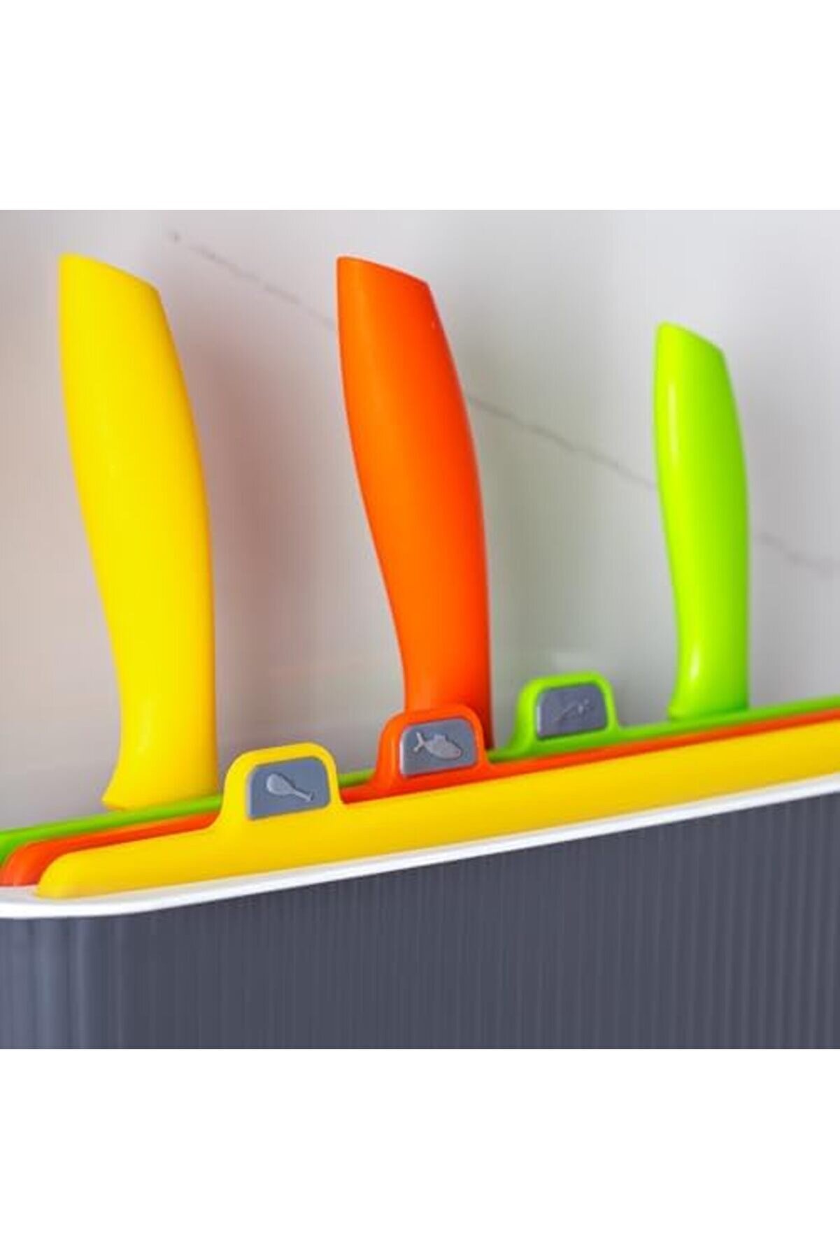 Lvnshopppi̇ng 1076 Bıçaklı Çoklu Kesme Tahtası Seti̇ - Et Sebze Balık Doğrama Tahtası Seti̇ - B