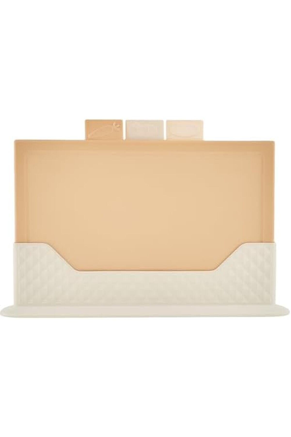 Jevnna Coffy 4 Parça Plasti̇k Kesme Tahtası Seti̇ + Stand – Renkli̇, Hi̇jyeni̇k, Kaymaz 3 Adet Gıda