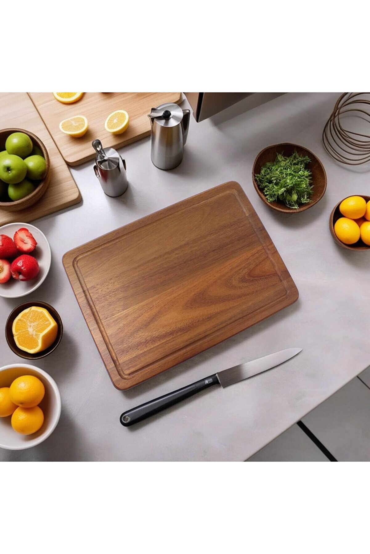 STOREMAX snShop Akasya Kesme Tahtası Antibakteriel Yıkanabilir Doğrama Tahtası Dikdörtgen 35x25CM | Anti