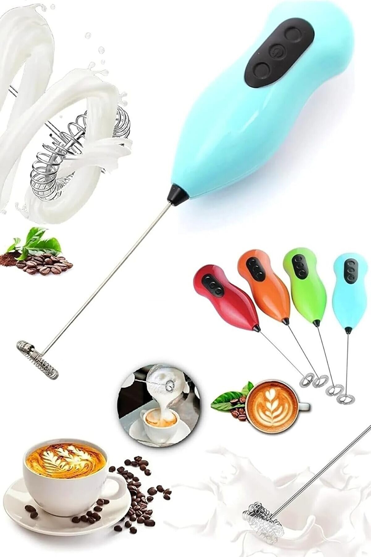 STOREMAX aclyashop Pilli Kahve Öğütücü ve Karıştırıcı Mikser, Süt Köpürtücü Mini Mikser, MKSR001 NewDesing 10