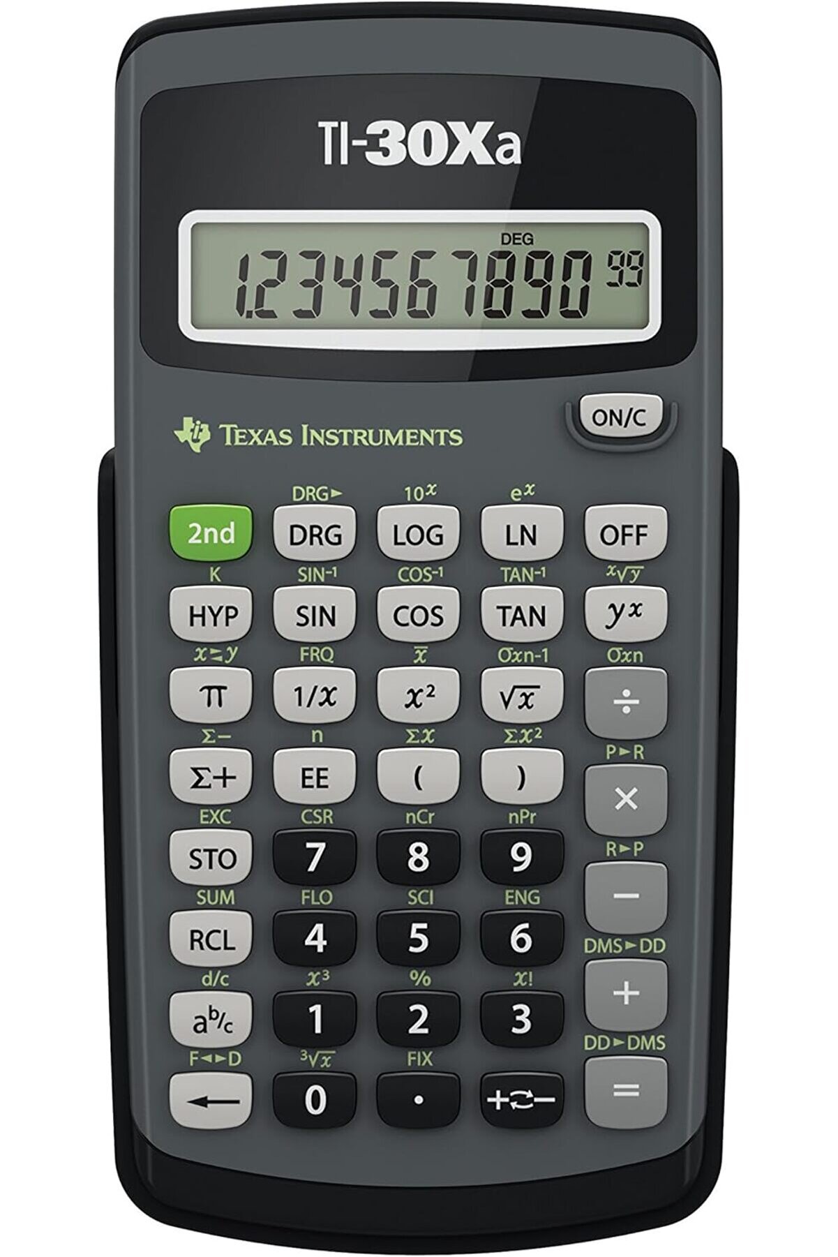 STOREMAX vegaShop Instruments TI-30 Xa okul hesap makinesi (tek satırlı, 10 haneli, pille çalışır) gri