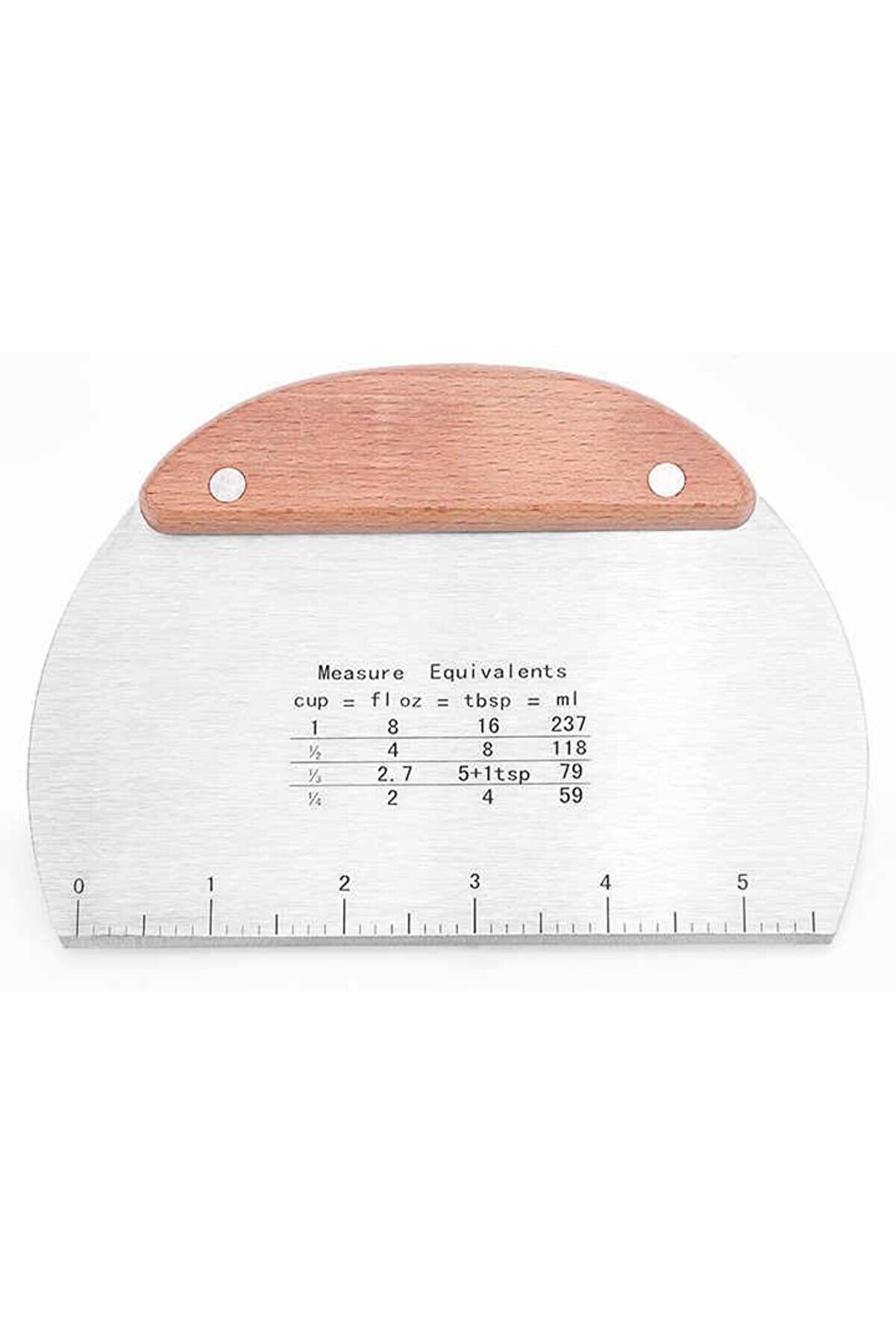 STOREMAX goldflare Ölçekli Hamur Kesici, Ahşap Saplı, 16cm x 11.3cm, Paslanmaz Çelik trendflare 1165984