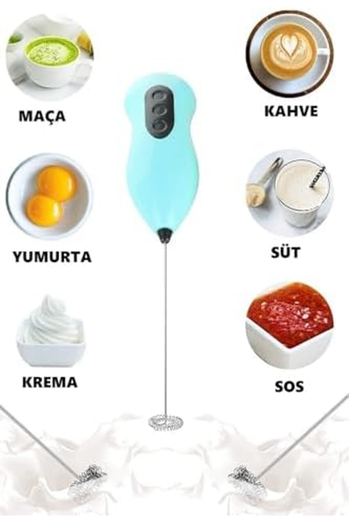 Aclyashop Pi̇lli̇ Kahve Öğütücü Ve Karıştırıcı Mi̇kser, Süt Köpürtücü Mi̇ni̇ Mi̇kser, Mksr001 Newdesi̇ng 10