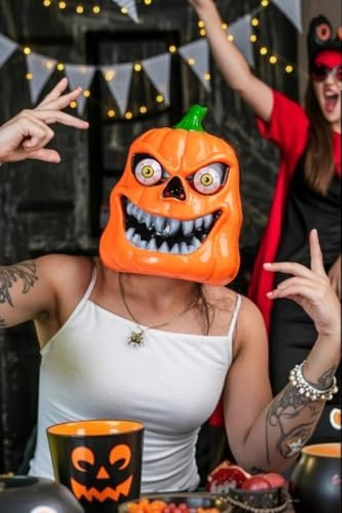 Vegashop Halloween Maske Bal Kabağı Turuncu 1032927