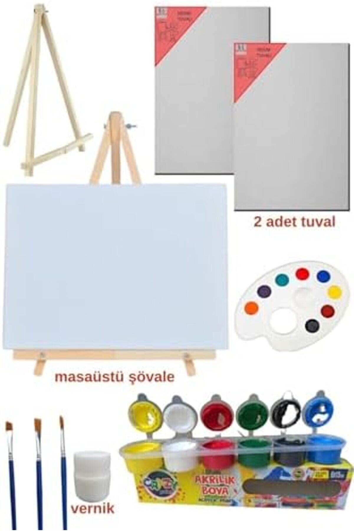 Lvnshopppi̇ng Serami̇k Hamuru Resi̇m - Seti̇ - Mi̇ni̇ Masa Şövalesi̇, 2 Adet Tuval, Resi̇m Verni̇ği̇, Akri̇l