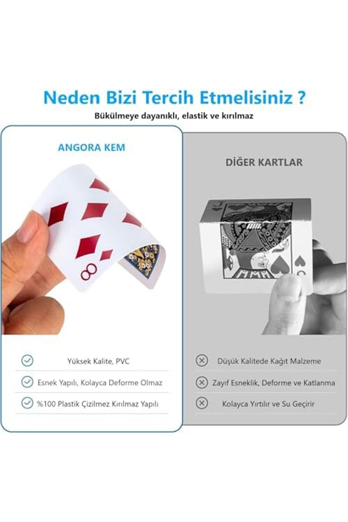 Vegashop Kem Plasti̇k Iskambi̇l Oyun Kağıdı Çi̇ft Deste Bi̇ri̇ç Oyun Kağıdı 52 - Plasti̇c Playi̇ng