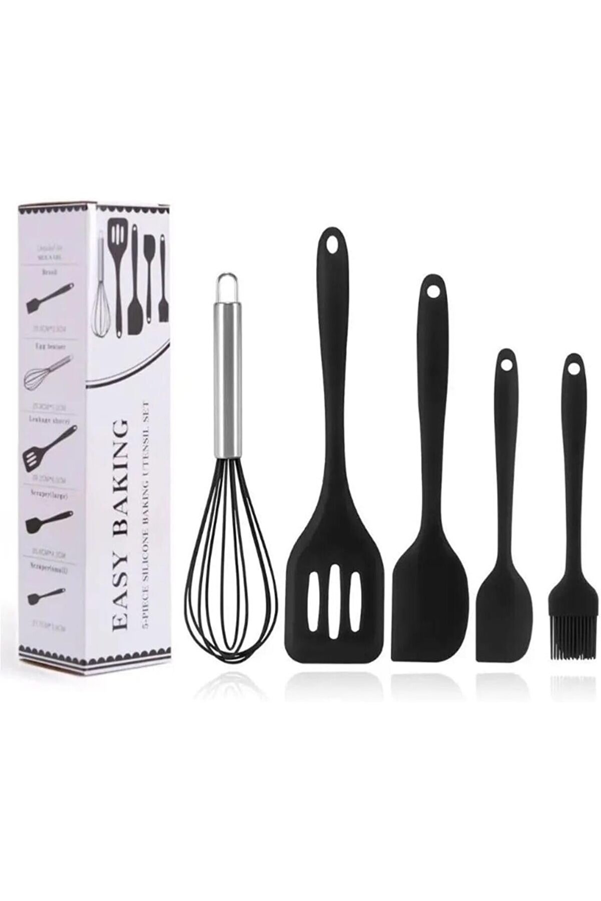 STOREMAX Parça Siyah Silikon Spatula Seti | Yanmaz, Yapışmaz ve Dayanıklı