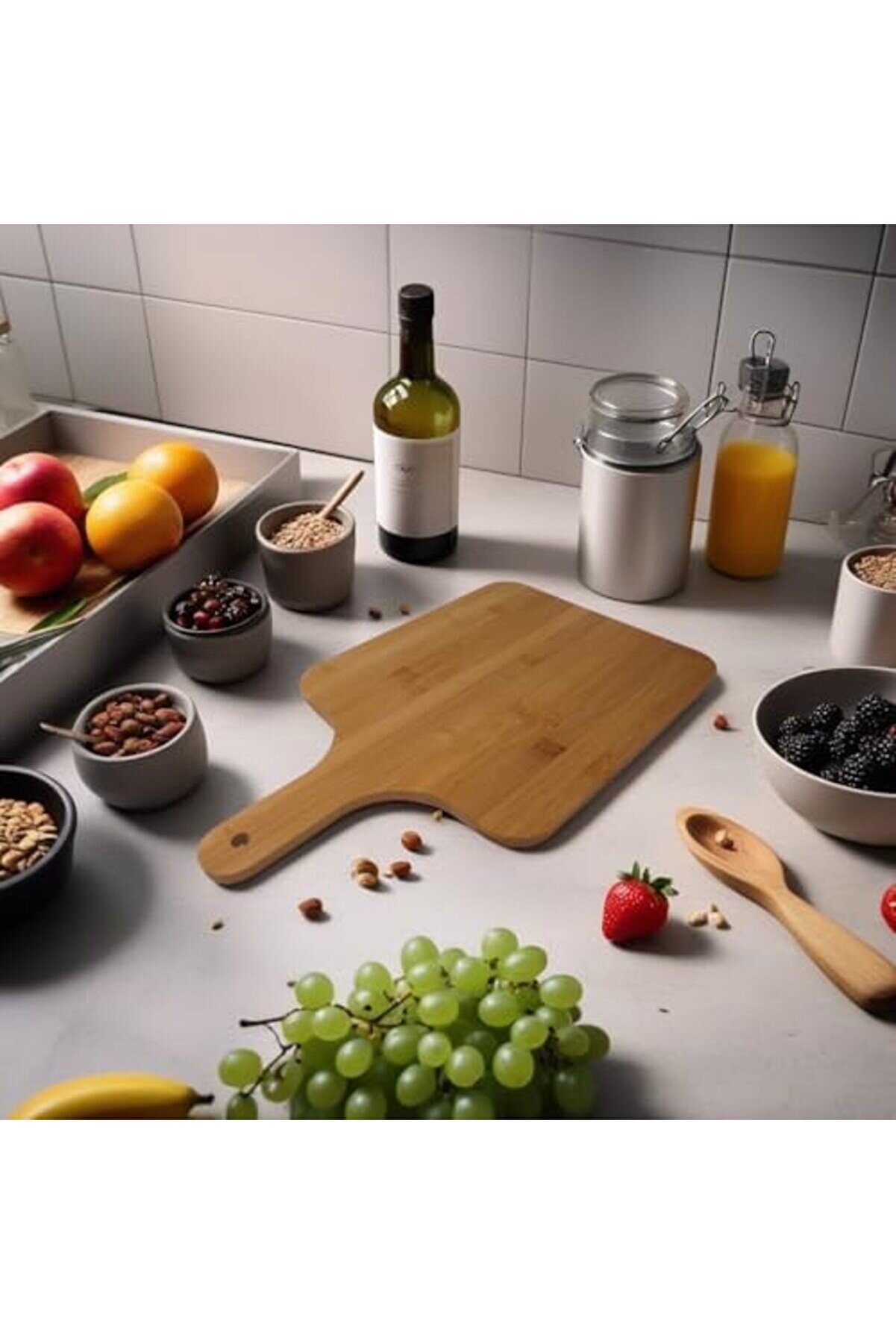 Sellbuyst Bambu Kesme Tahtası Anti̇bakteri̇el Yıkanabi̇li̇r Doğrama Tahtası Di̇kdörtgen (40Cm*25Cm)