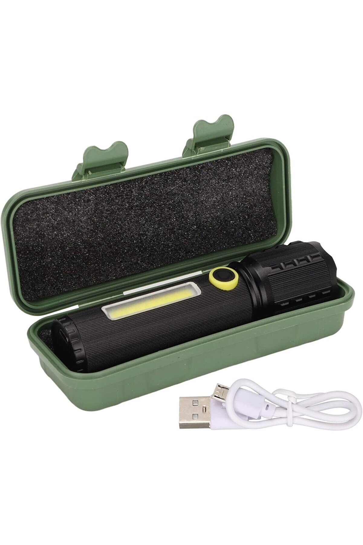 STOREMAX snShop P50 + COB LED Zoomlu Alüminyum Şarjlı El Feneri | Süper Parlak 800 Lümen, 3 Modlu, 800 m