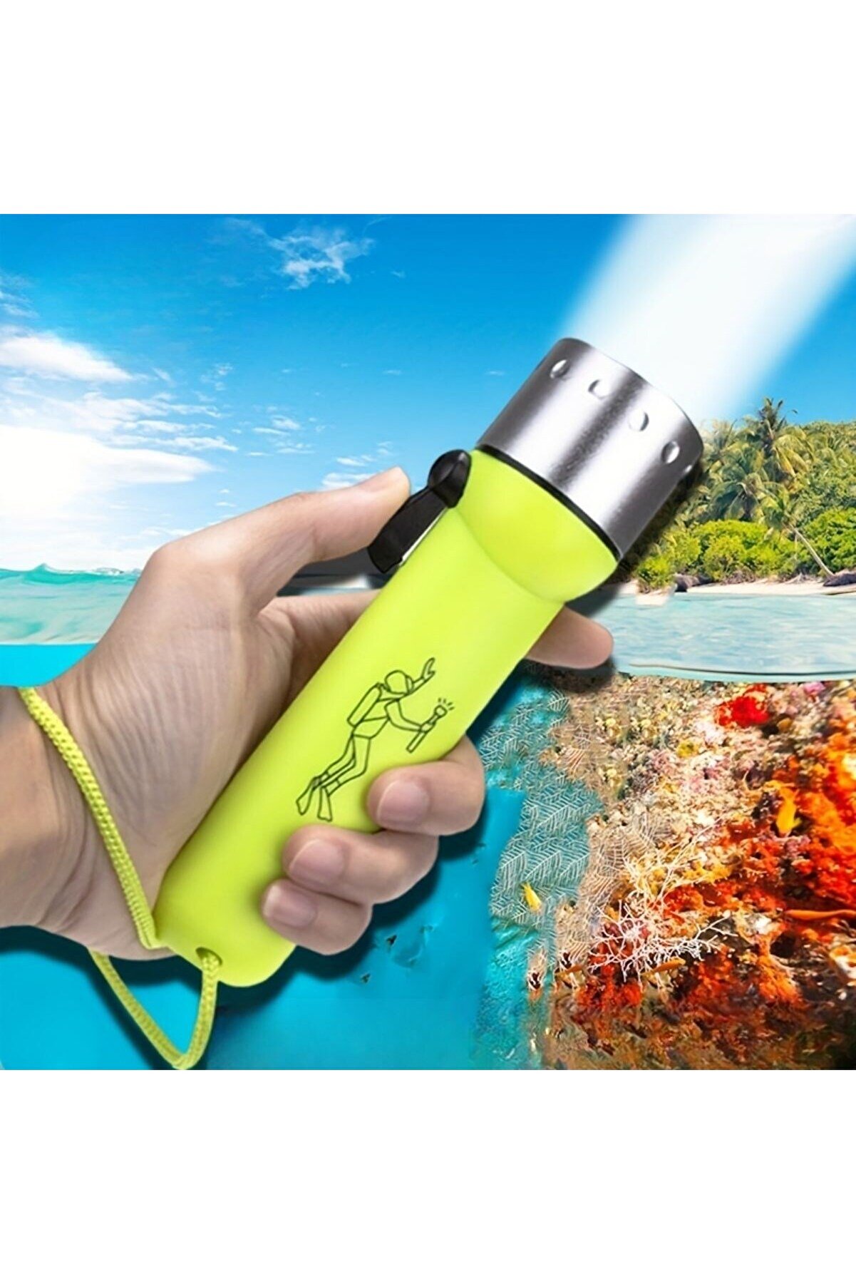 Go İthalat S&uuml;per Parlak Led Su Altı Dalış Feneri̇ &ndash; Taşınabi̇li̇r, Su Ge&ccedil;i̇rmez Ve Darbeye Dayanıklı El Feneri̇