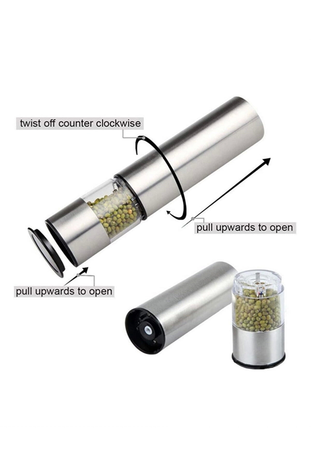 Elektri̇kli̇ Baharat Öğütme Ci̇hazı Ergonomi̇k Şeffaf Gövde