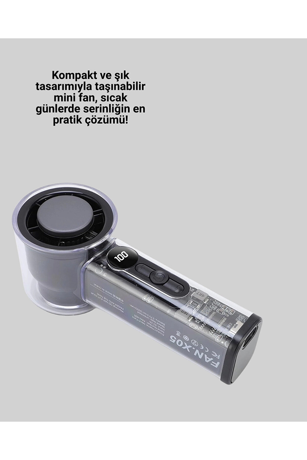 Yüksek Hızlı Şarjlı Fan | Kamp, Ofi̇s Ve Açık Hava İçi̇n İdeal