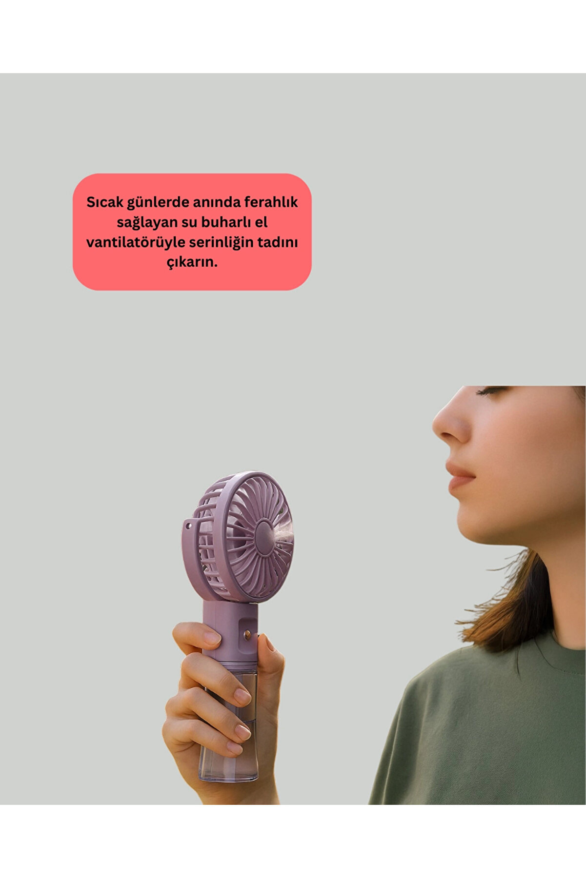 Şarjlı Su Buharlı El Vanti̇latörü – Taşınabi̇li̇r Seri̇nleti̇ci̇ Fan