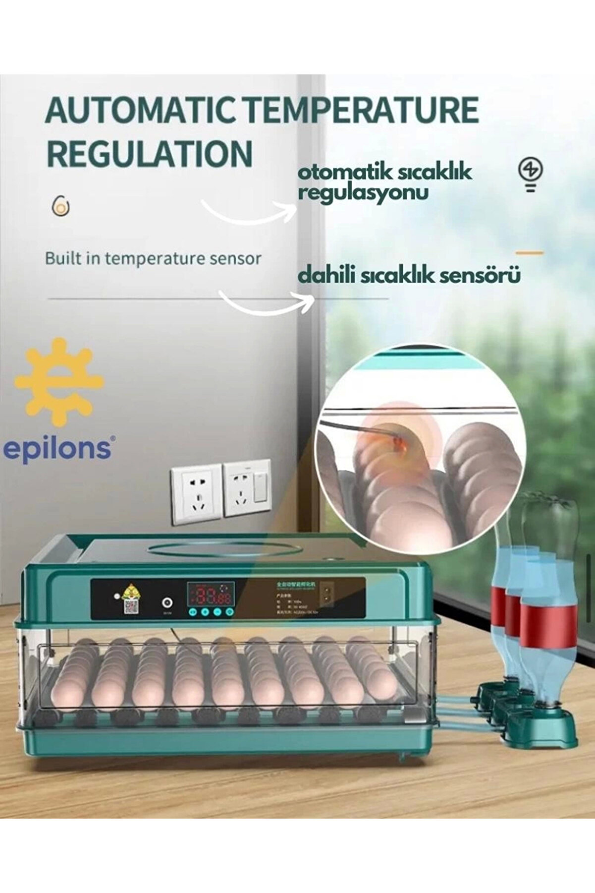 gizmurstore Kuluçka Makinesi 130 Lu Tam Otomatik Yedek Motorlu