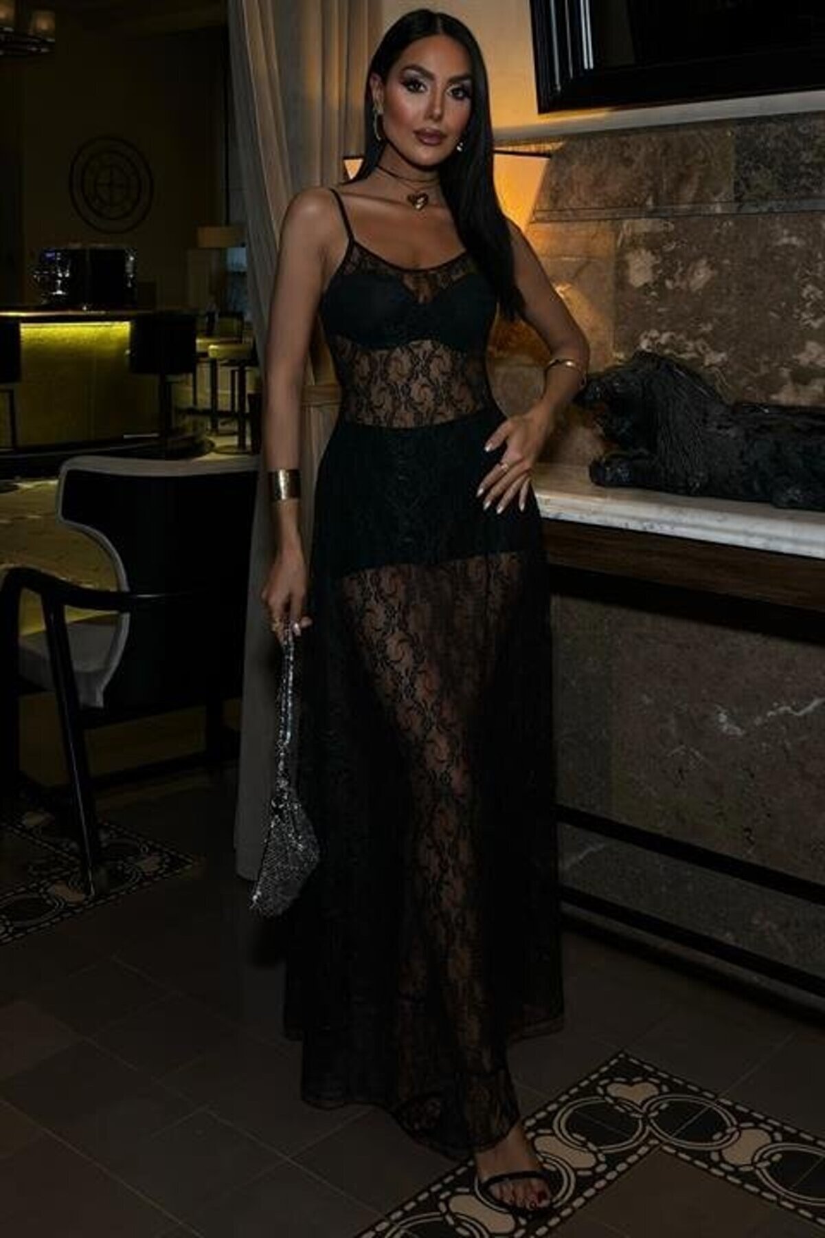 Full Dantel Askılı Elbi̇se 2874