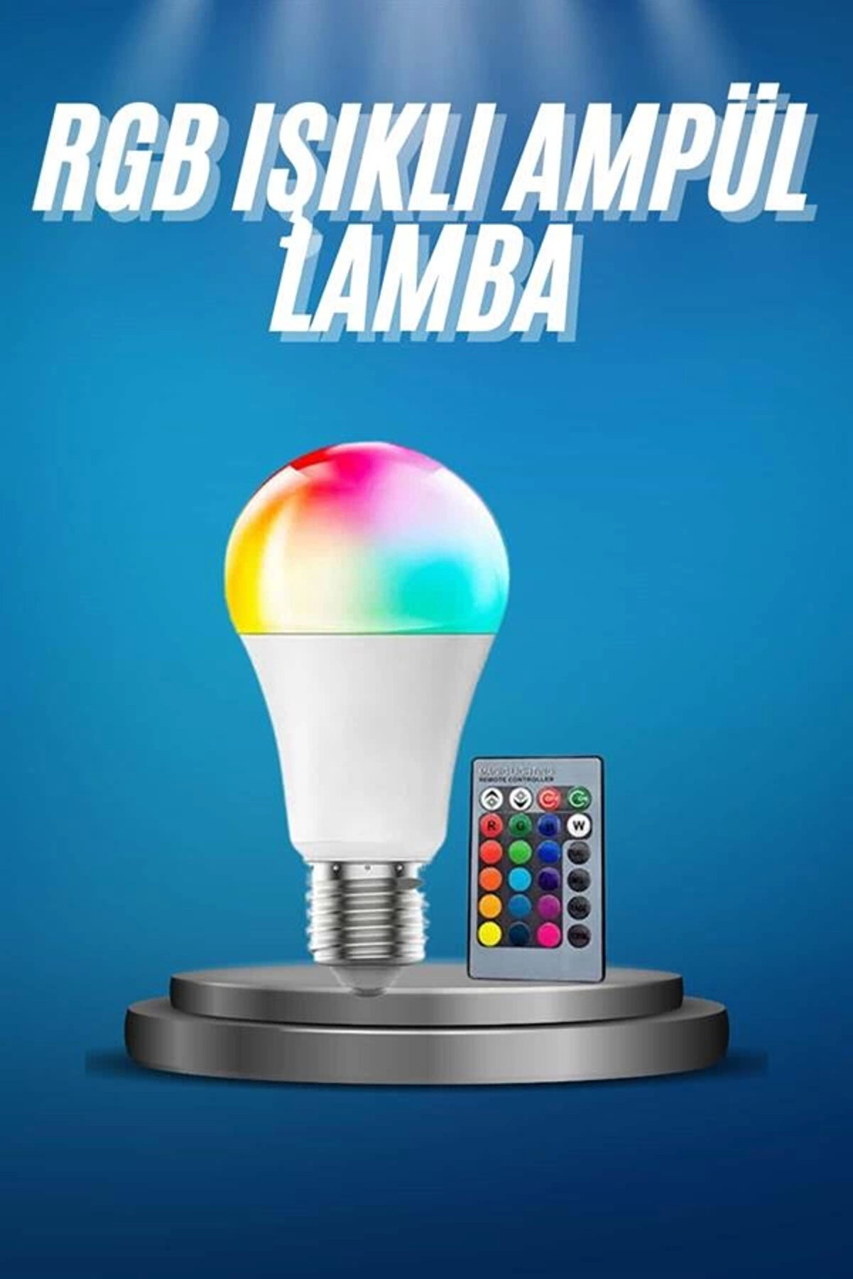 Ayarlanabi̇li̇r Parlaklık Rgb Led Ampul Beyaz Lamba Ve Renkli̇ Ampul