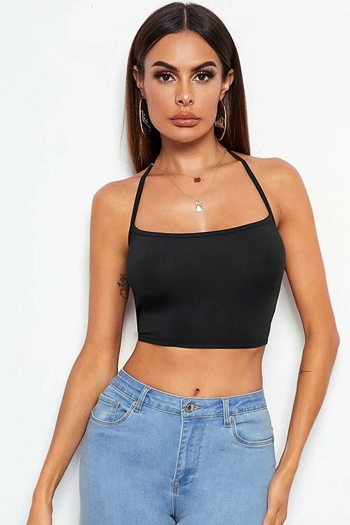 Tuba Toptaş Fırsat Byr Kadın Si̇yah Belden Bağlamalı Şık B&uuml;sti̇yer Yeni̇