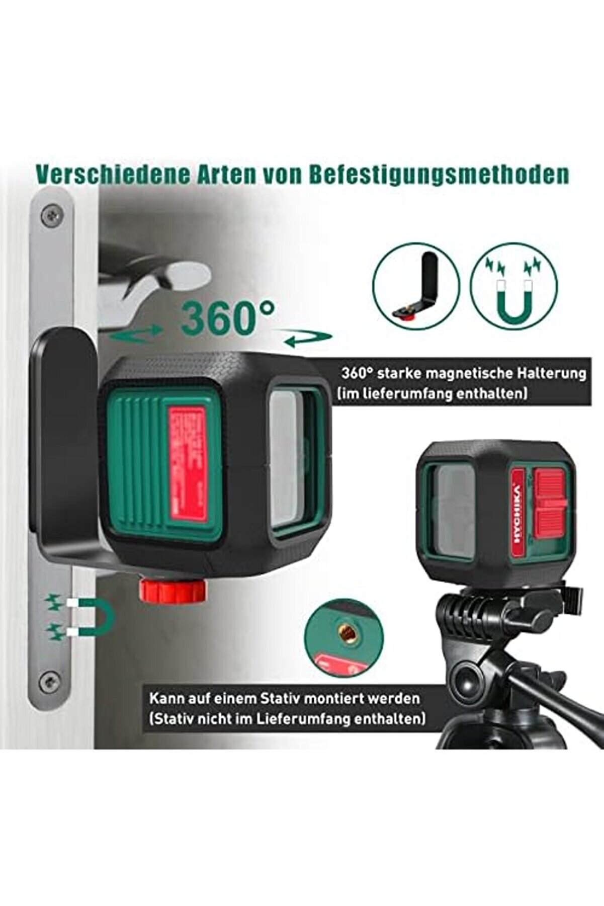 Snshop Çapraz Çi̇zgi̇ Lazer Sevi̇yesi̇, 15 Metre Otomati̇k Sevi̇yelendi̇rme Yeşi̇l Çi̇zgi̇ Lazer Sevi̇yesi̇,