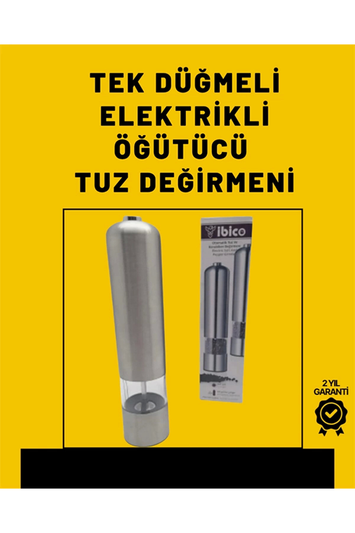 gizmurstore Elektrikli Baharat Öğütme Cihazı Ergonomik Şeffaf Gövde
