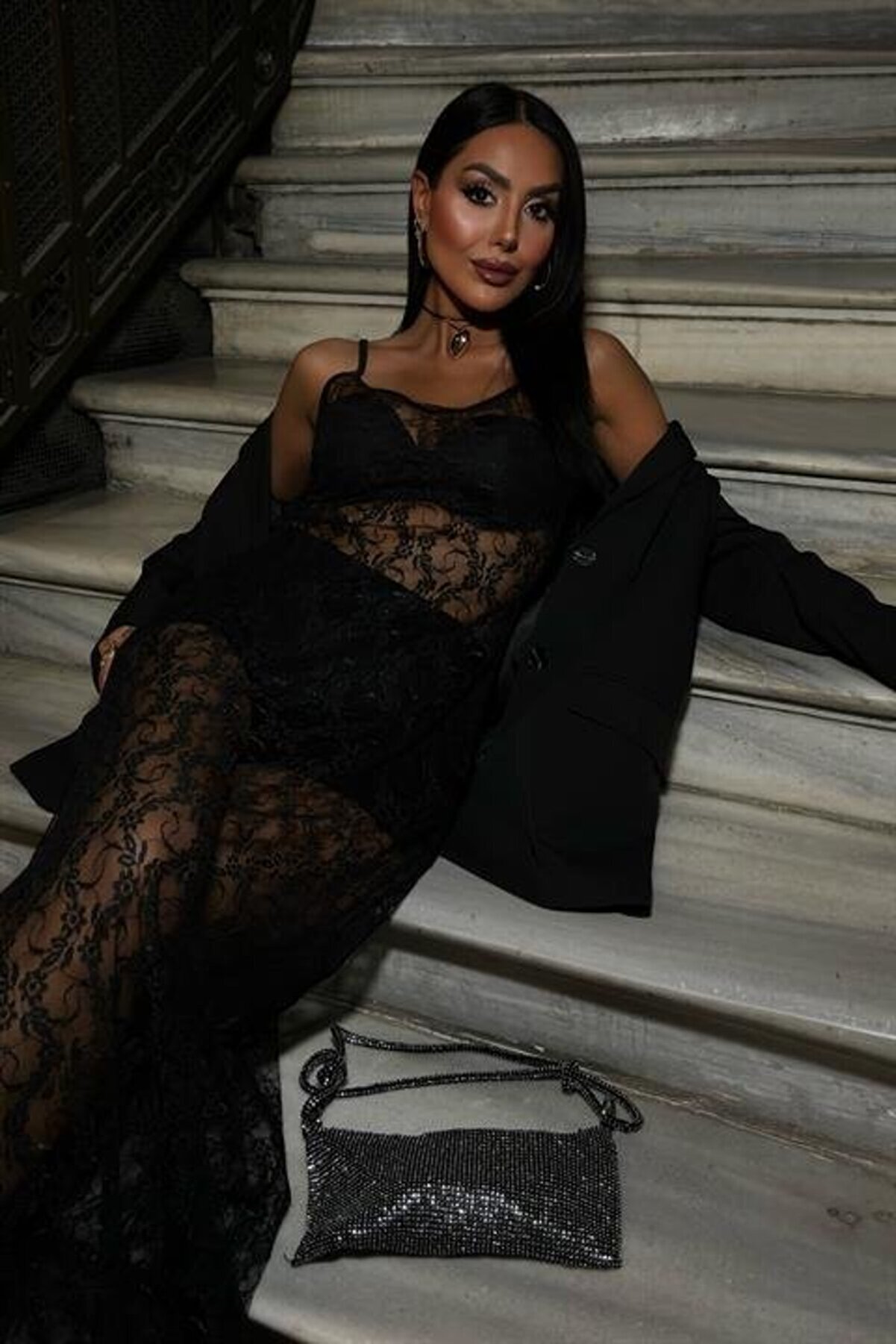 Full Dantel Askılı Elbi̇se 2874