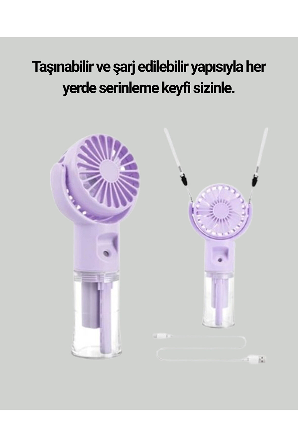 Şarjlı Su Buharlı El Vanti̇latörü – Taşınabi̇li̇r Seri̇nleti̇ci̇ Fan