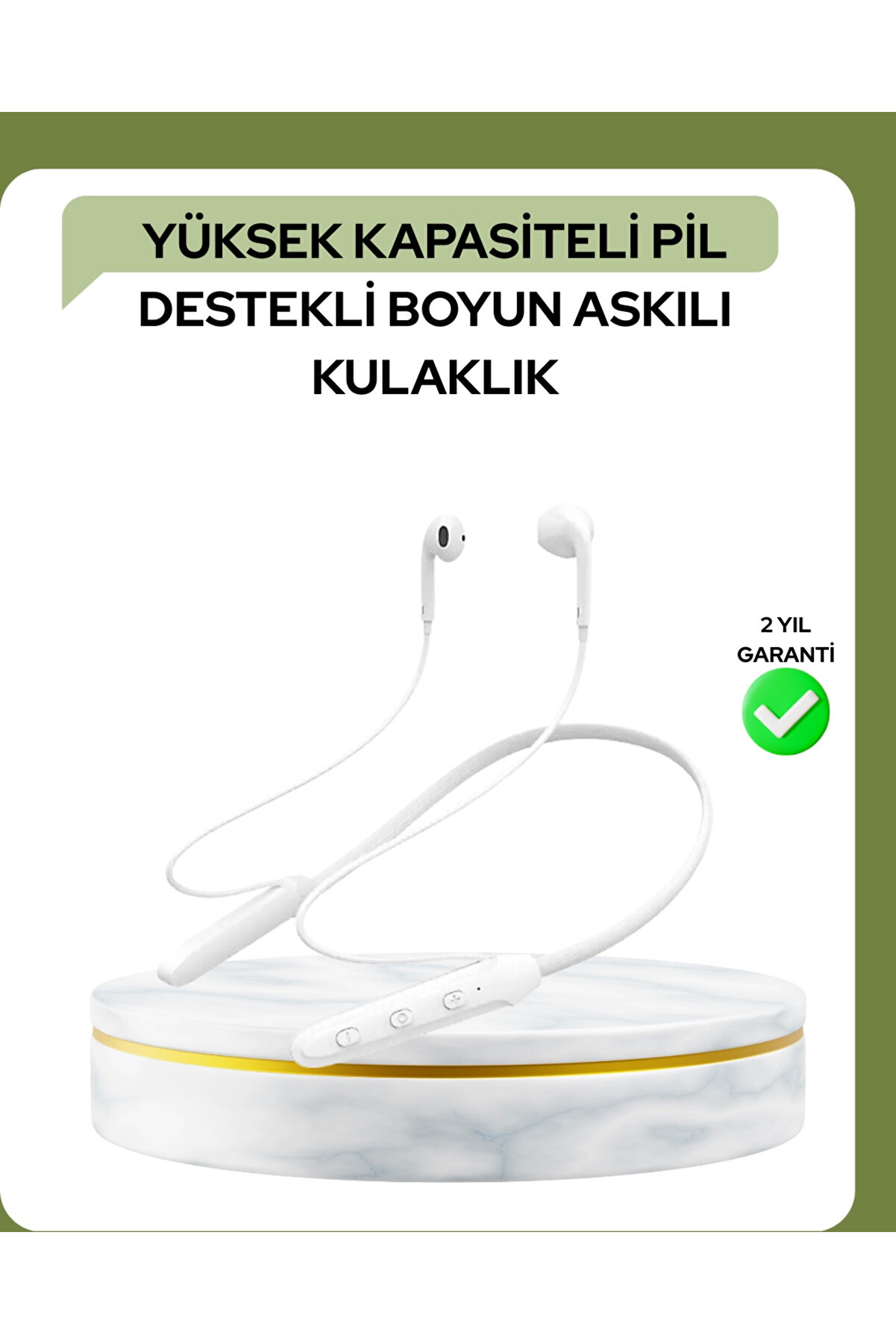 gizmurstore 100 Saat Pil Ömrü Boyun Askılı Bluetooth Kablosuz Kulaklık