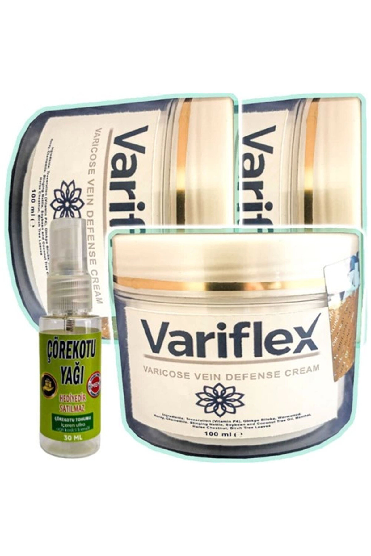 Bravilor Variflex Bacak Bakımı Kremi 100 ml x 3 adet + Çörek Otu Yağı 30 ml