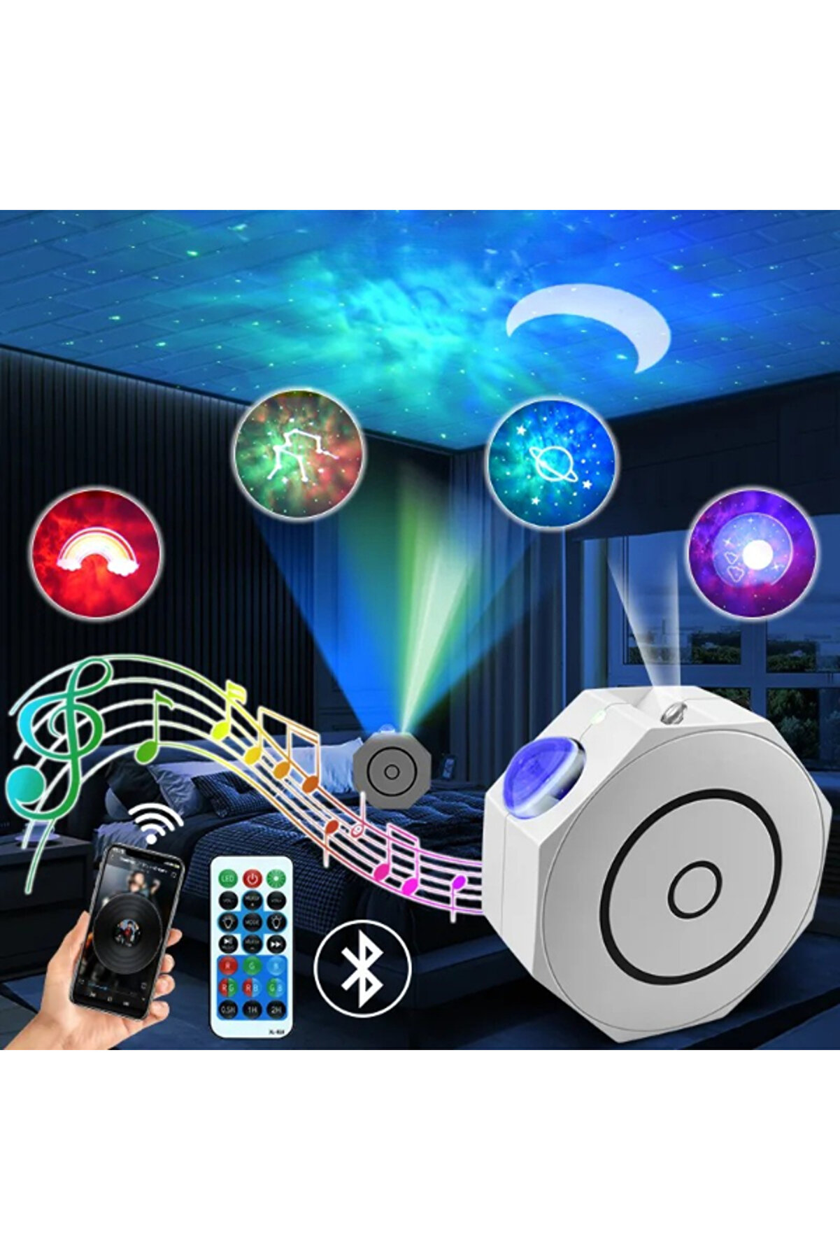 Bluetooth Özelli̇kli̇ Anason Projektör Gece Lambası