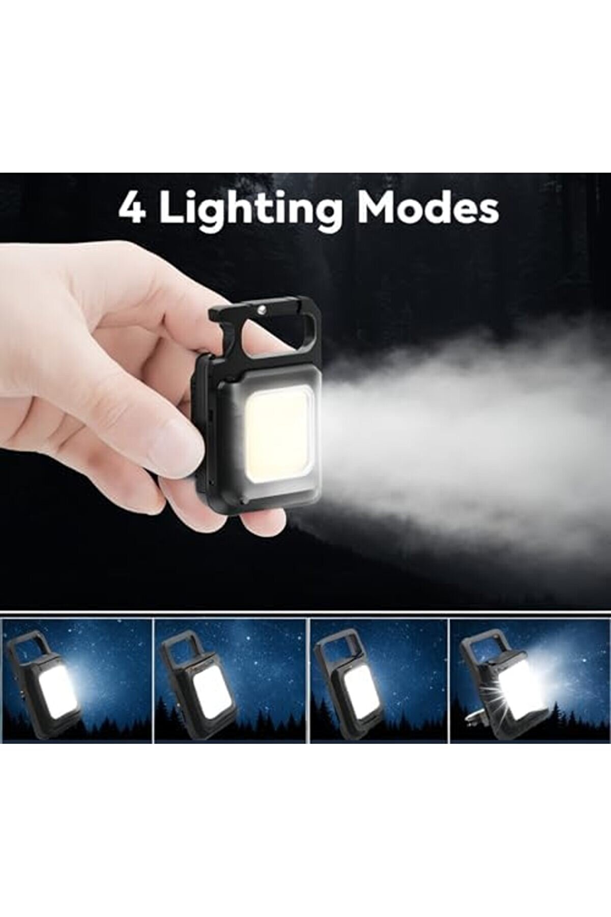 Mi̇ni̇ Cob Led Anahtarlık Fener – Güçlü Aydınlatma, Mıknatıslı Ve Taşınabi̇li̇r Tas
