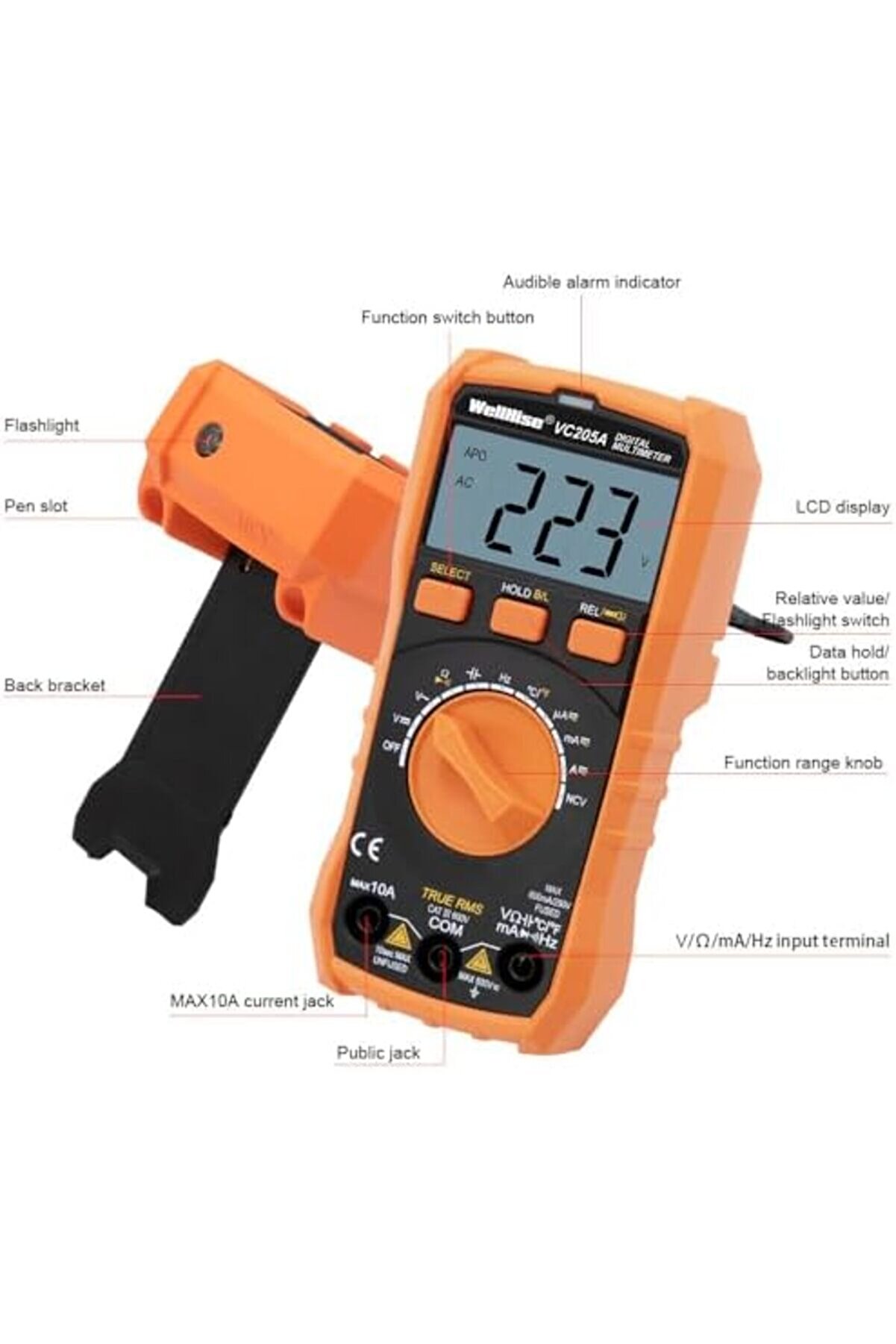 Trendymr Vc205A Ölçü Aleti̇ Multi̇metre Avometre Ncv Işıklı Ekran Isı Ölçer El Feneri̇ Li̇fe 11