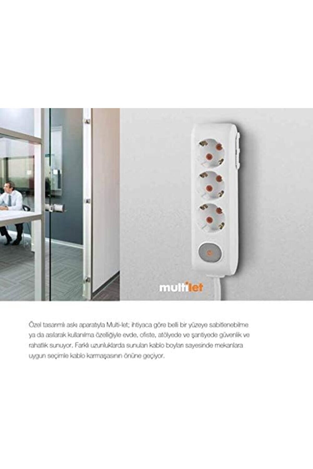 Modaflux Multi̇-Let 5 Li̇ Si̇yah Anahtarlı &Ccedil;ocuk Korumalı Pri̇z 3 Mt Polynova 395519