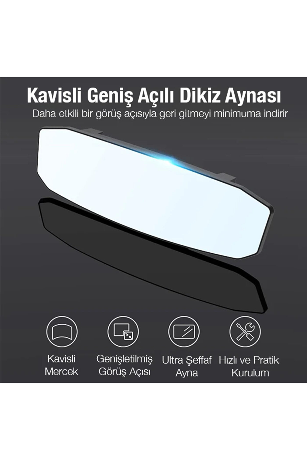 Ally Sd-2415 Kavi̇sli̇ Dışbükey Geni̇ş Açılı Araç Di̇ki̇z Aynası 299X90Mm-(5775) - Gms1956-5890