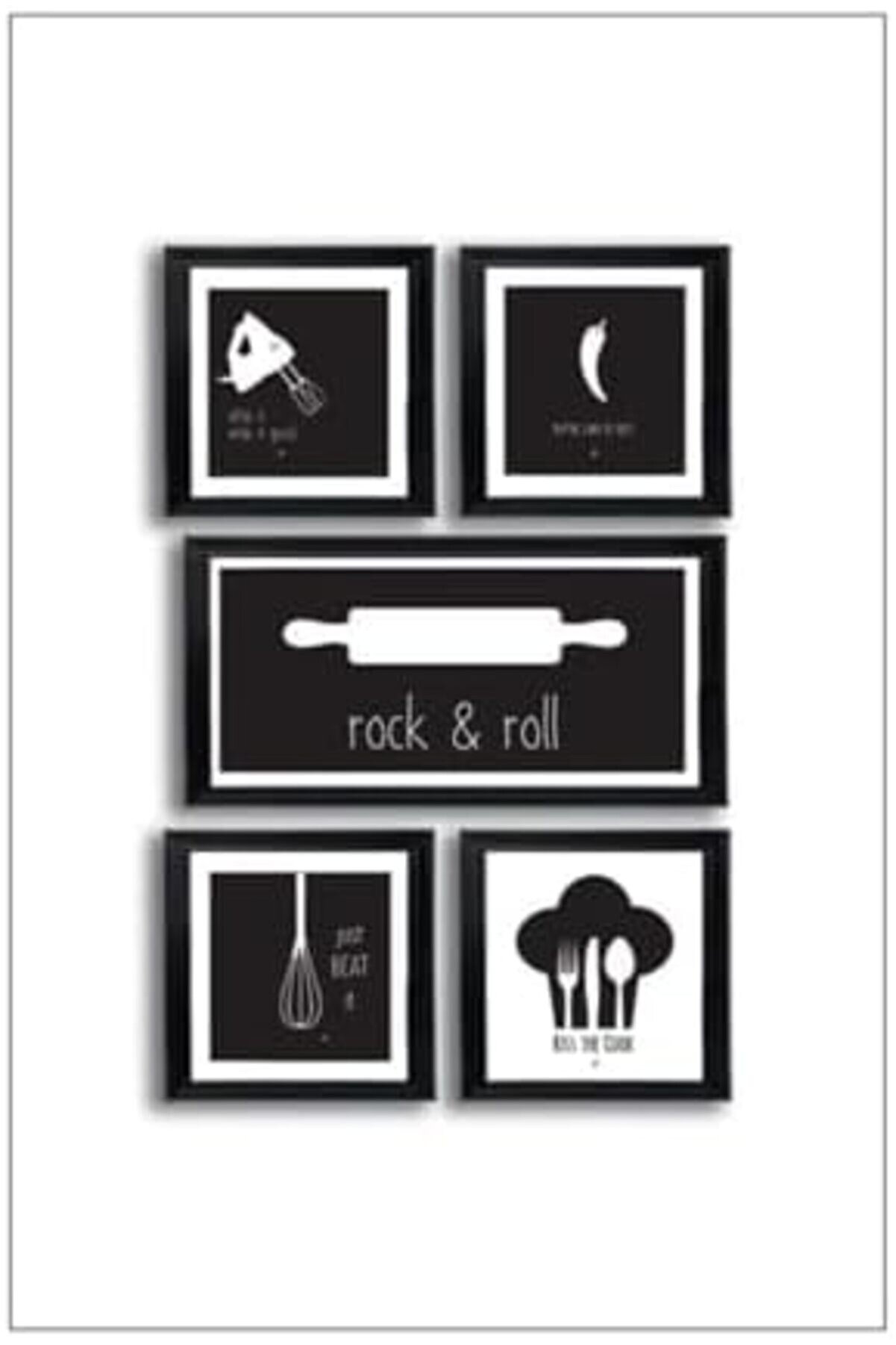 Modaflux 5 Parça Dekorati̇f Mdf Tablo Seti̇ Çerçeve Görünümlü Dekolıadkg028 Polynova 395519