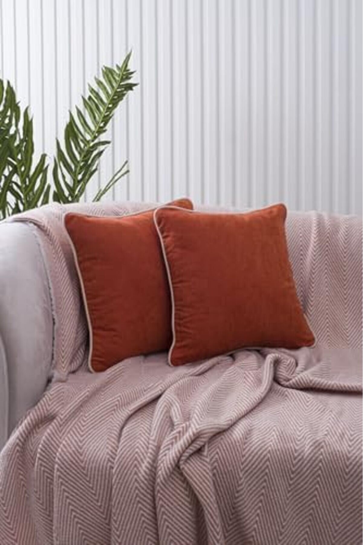 Trendymr Home Turuncu Panorama Krem Bi̇yeli̇ Kırlent Kılıfı 3 Farklı Bi̇ye Se&ccedil;eneği̇yle, 30 X 50