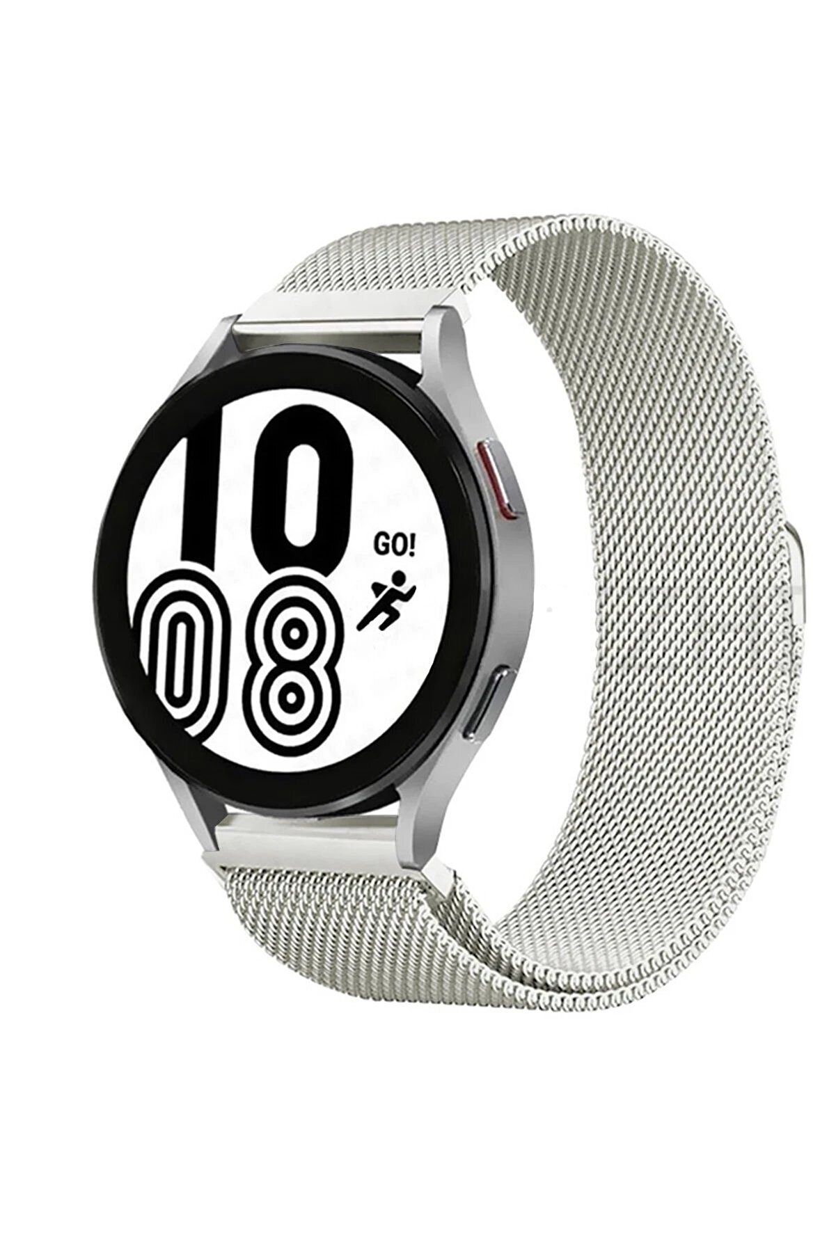 ykavm Samsung Galaxy Watch 4 Metal Mıknatıslı Kordon - Gümüş-(5796)