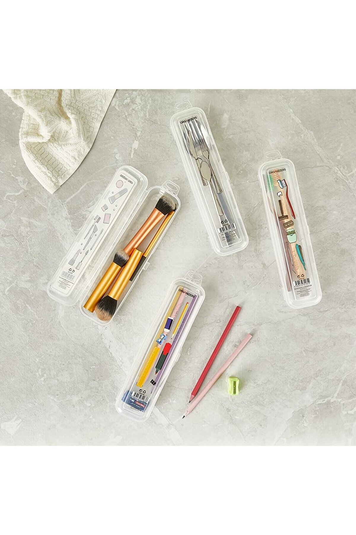 STOREMAX Multifix Çok Amaçlı 4 lü Diş Traş Makyaj Aksesuar Kutusu Kalemlik Çatal Bıçak Saklama Kutusu 117571