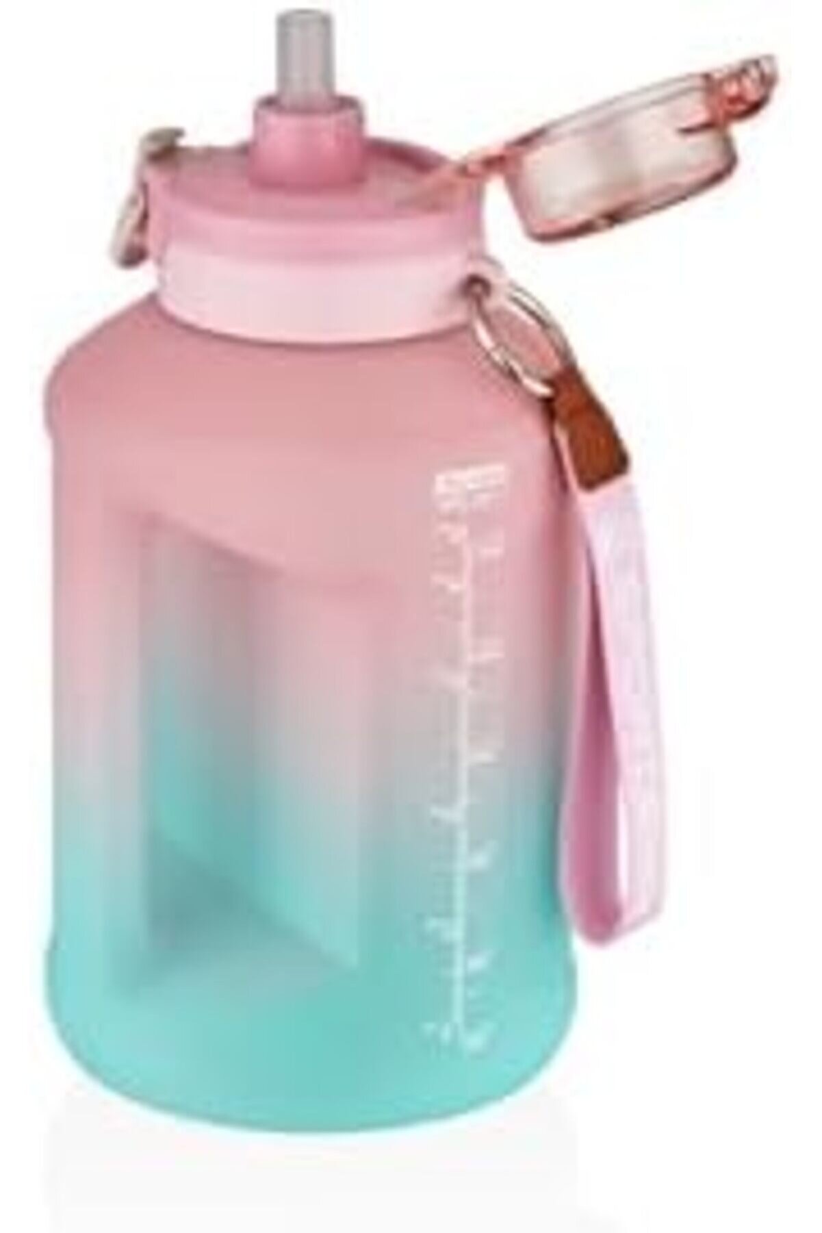 Modashi̇ne Çi̇ft Renk Taşıma Askılı Ve Kulplu Moti̇vasyon Su Matarası Hedi̇yeli̇ Sm-2307-Pembeturkuaz Mod