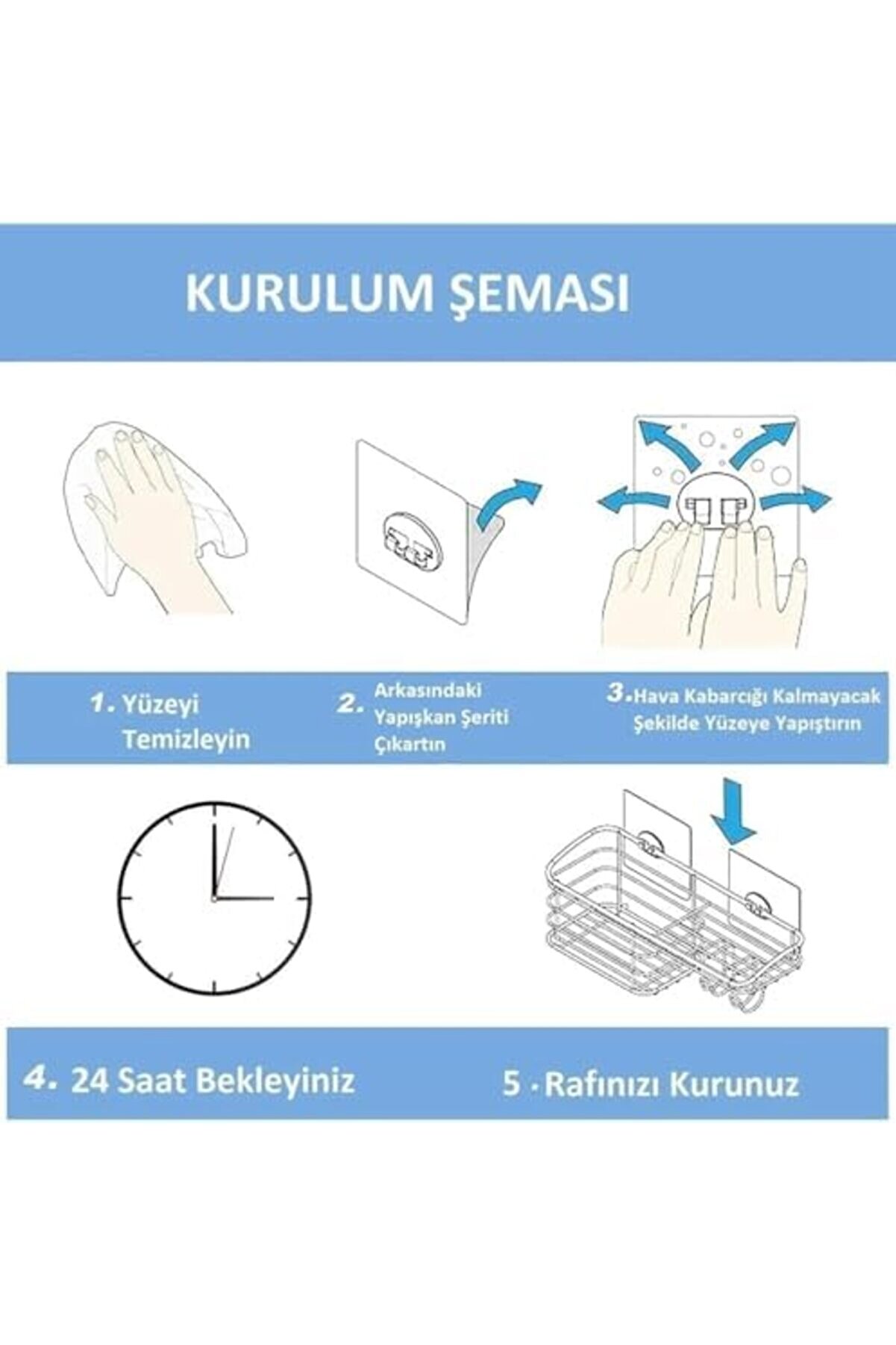Home 10’Lu Güçlü Kendi̇nden Yapışkanlı Kancalar – Su Geçi̇rmez Şeffaf Askı, Duş Ve Köşe Rafı Tutucu Ya